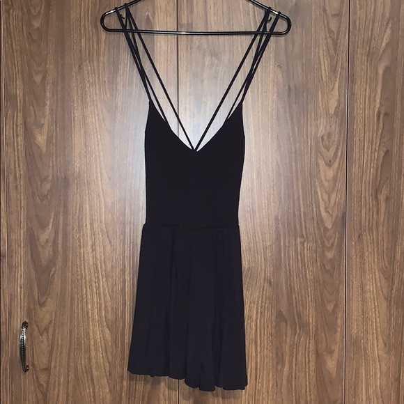 Forever 21 Pants - Forever 21 Black Grey Cami Strappy Romper